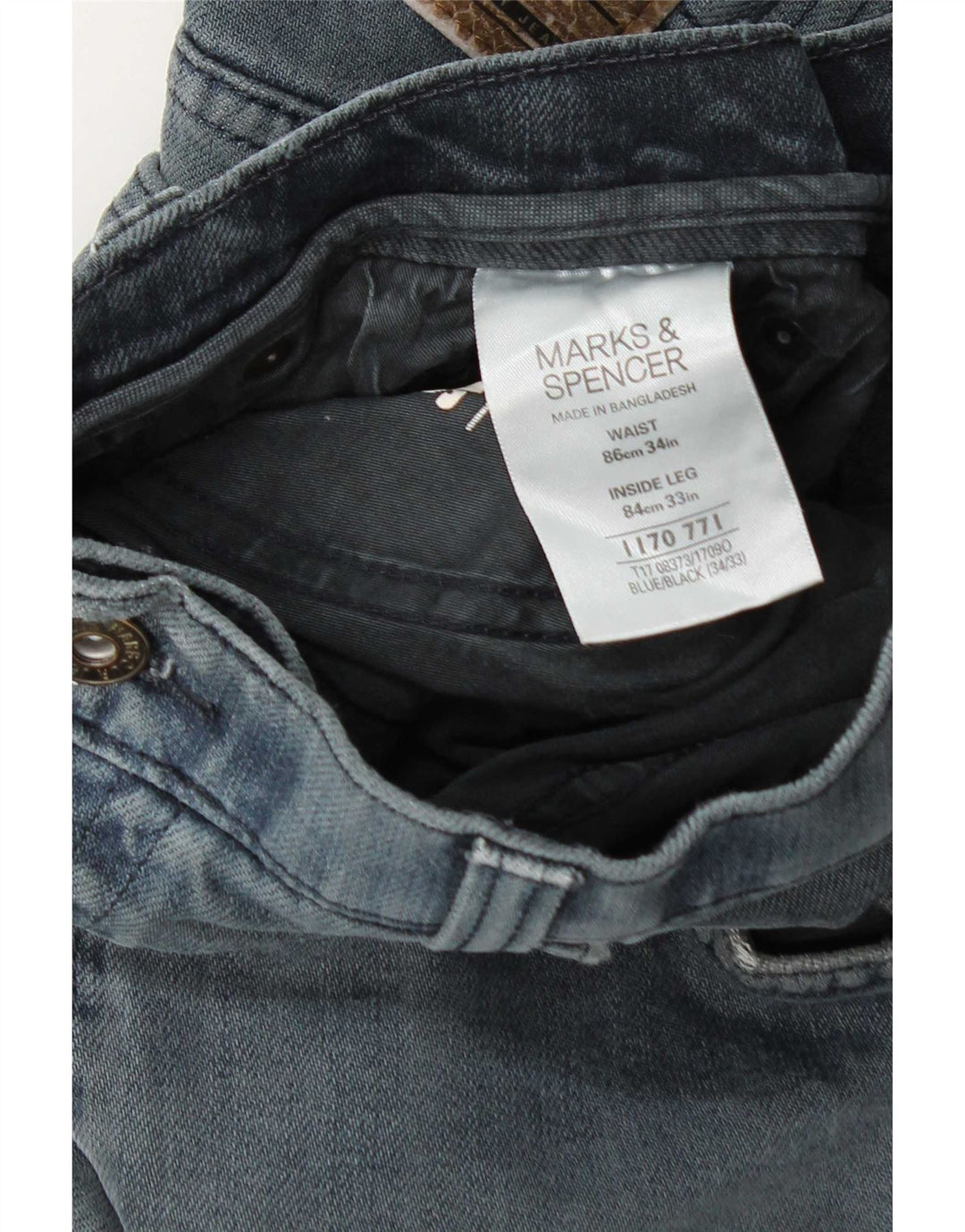 Marks & Spencer Vaqueros rectos azules Harbor para hombre W34 L33 Algodón azul