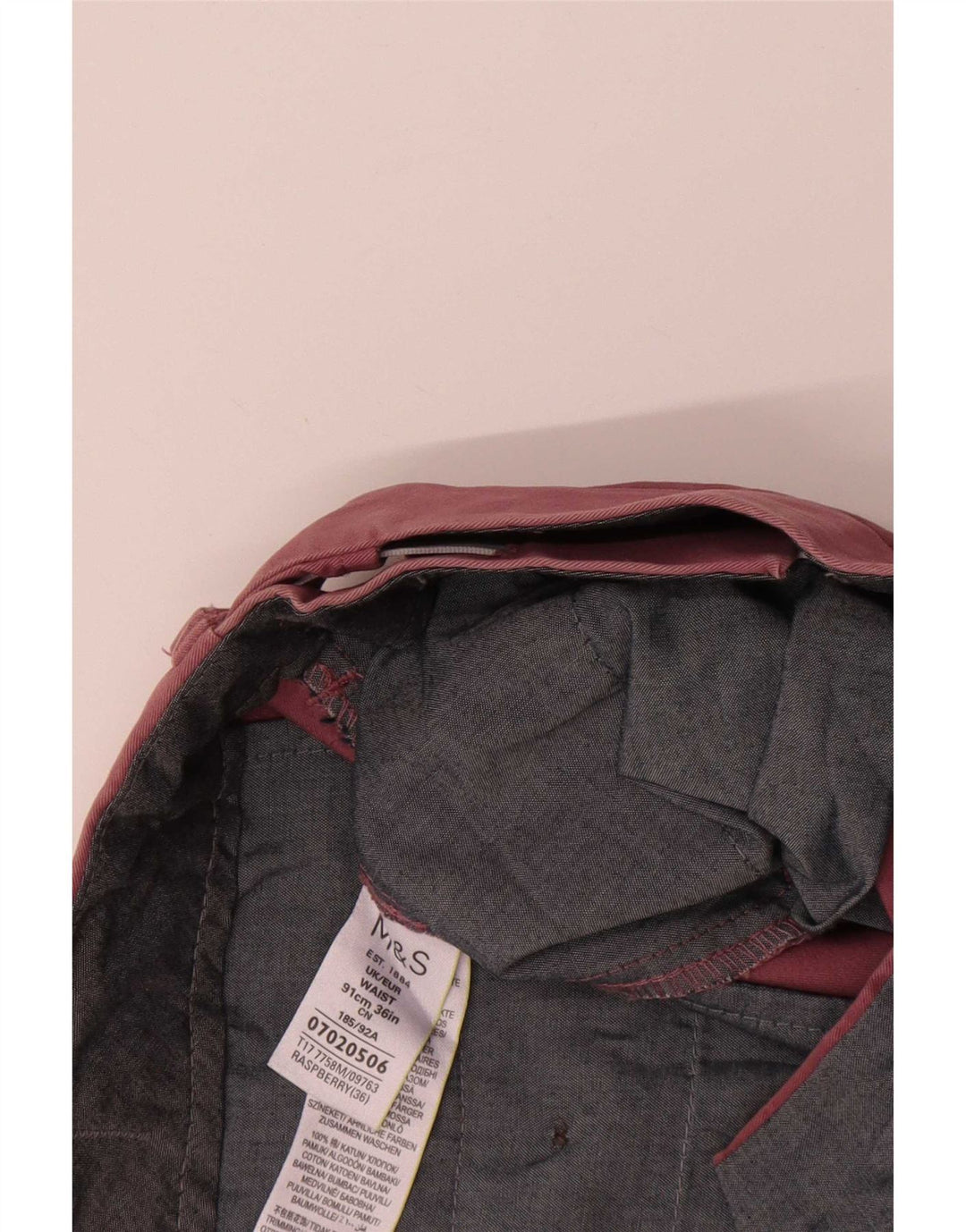 Marks & Spencer Pantalones cortos chinos para hombre W36 Algodón rojo grande