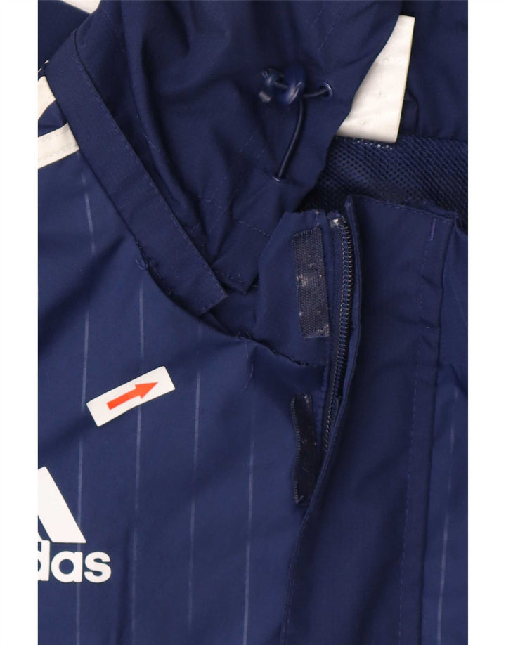 Chaqueta de chándal con capucha Adidas para hombre, color azul marino mediano, bloque de color