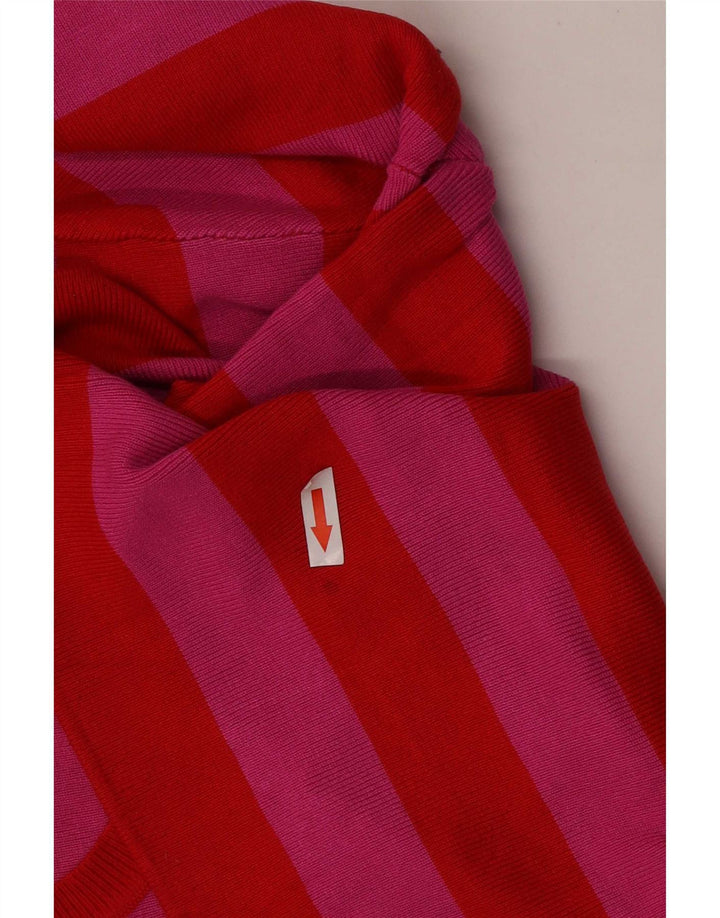 Zara Mujer Crop Top Manga Larga UK 42 Viscosa Rayas Roja Mediana