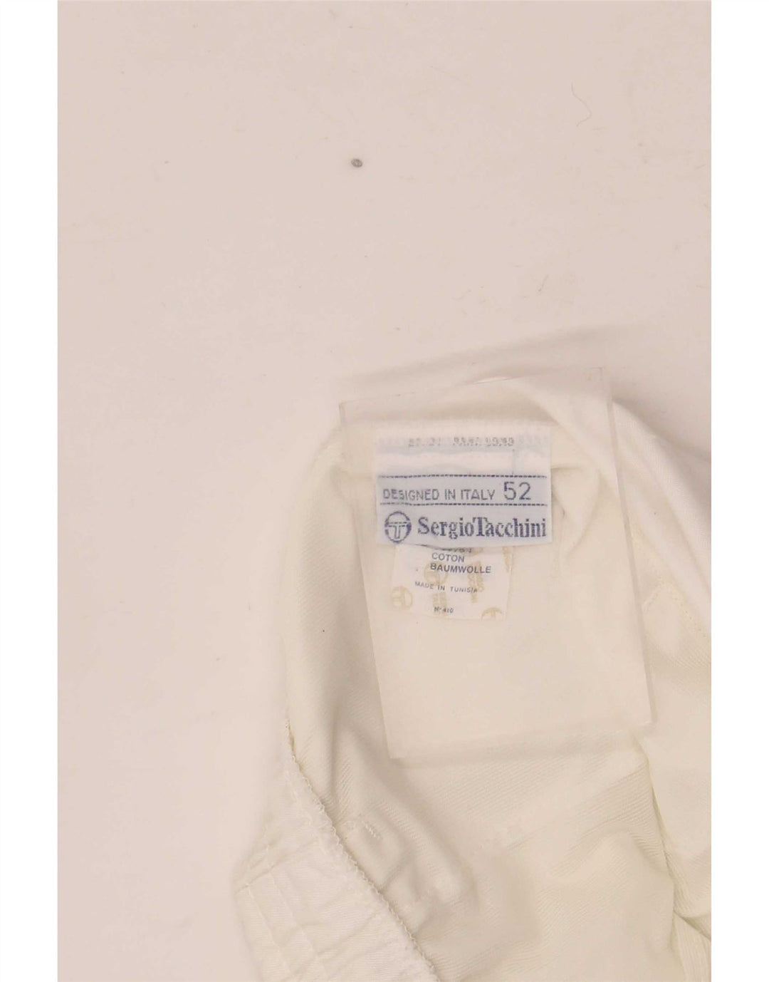 Sergio Tacchini Pantalones cortos deportivos con gráficos para hombre IT 52 Poliéster blanco grande