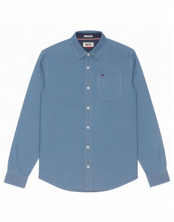 Camisa Tommy Hilfiger Hombre Small Azul Algodón