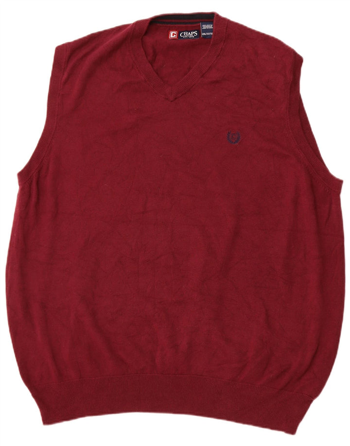 CHAPS Chaleco para hombre Camiseta sin mangas 2XL Algodón granate