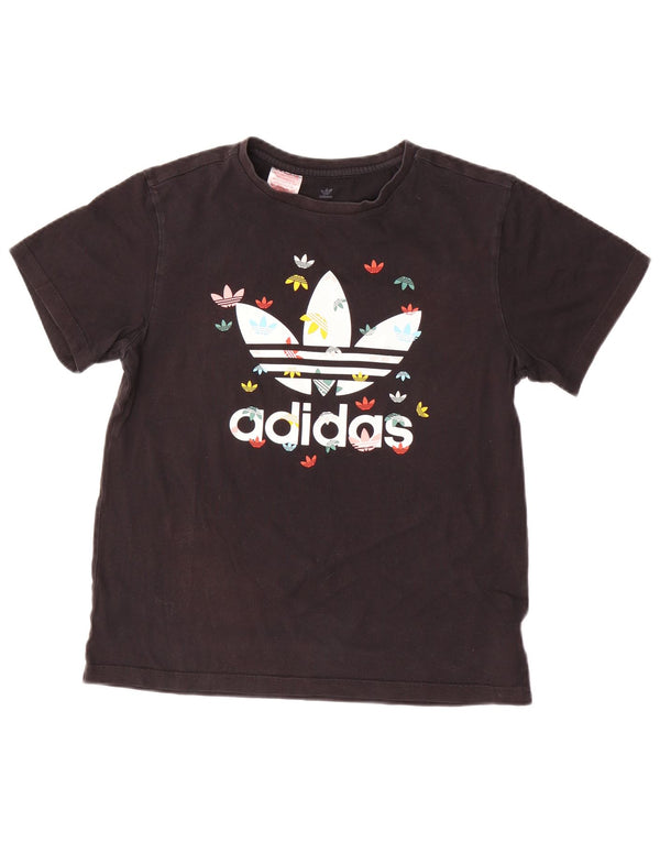 Adidas Camiseta gráfica para niñas 13-14 años Grande Negro Algodón