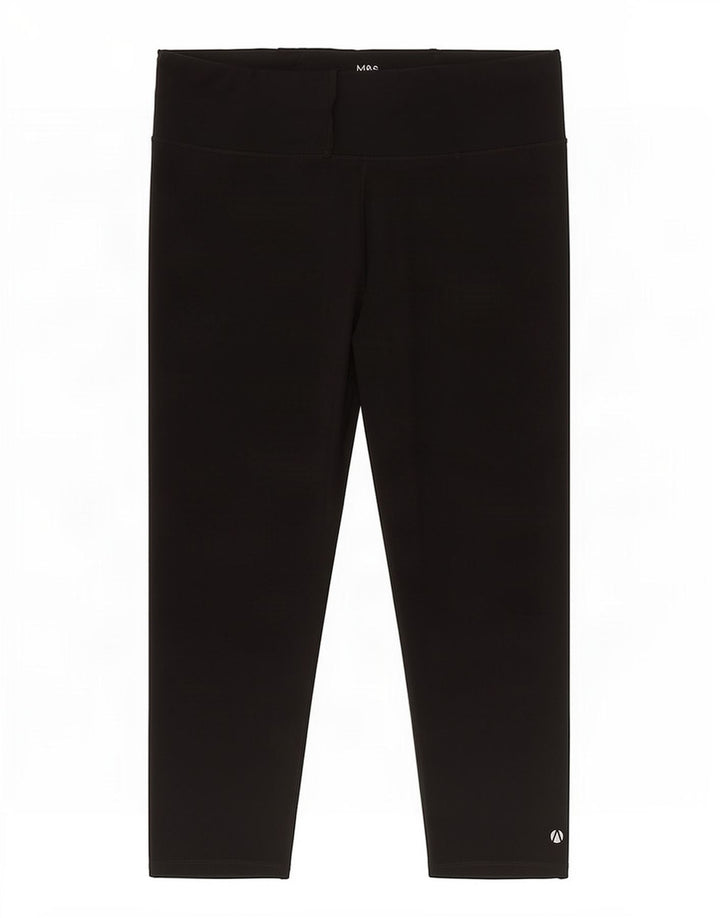 Marks & Spencer Leggings Capri para Mujer UK 20 2XL Poliéster Negro
