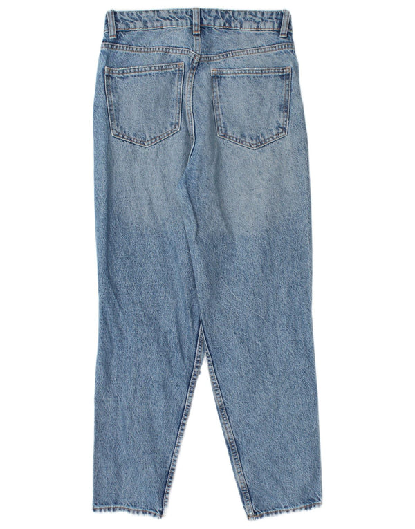 Zara Jeans Cónicos Cortos Desgastados para Mujer EU 38 Small W28 L25 Algodón Azul