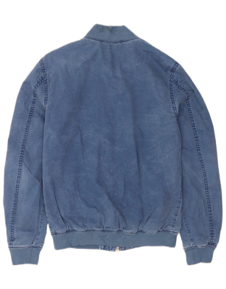 Zara Mens Bomber Jacket UK 36 Small Azul Algodón