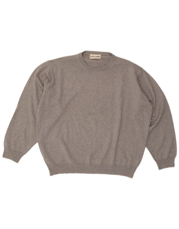 Pierre Cardin - Jersey de cuello redondo para hombre, talla XL, acrílico gris