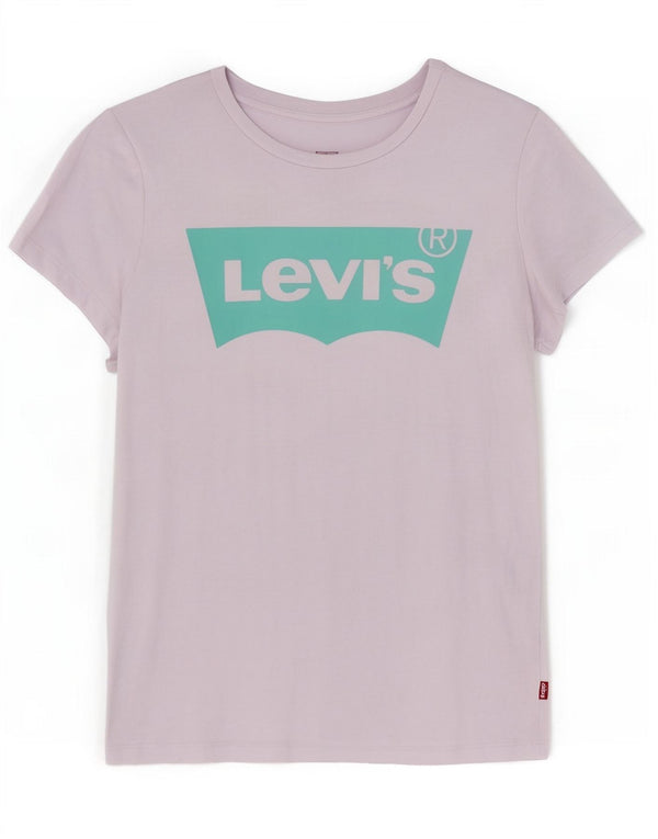 Levi's Camiseta gráfica para mujer Top UK 10 Small Purple Cotton