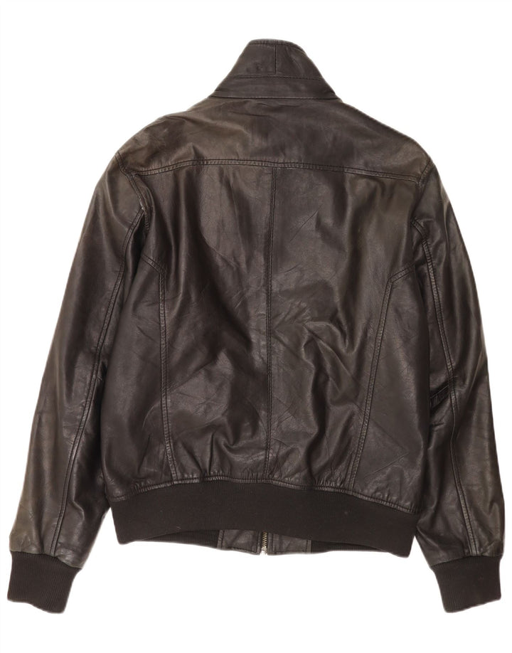 Bomboogie Chaqueta de cuero para hombre UK 42 XL Cuero negro