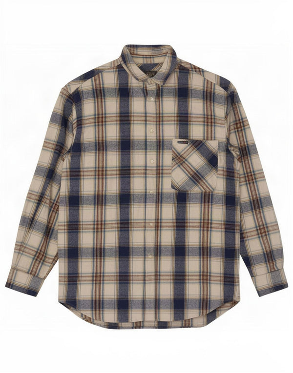Think Pink Camisa de franela para hombre 2XL Blue Check