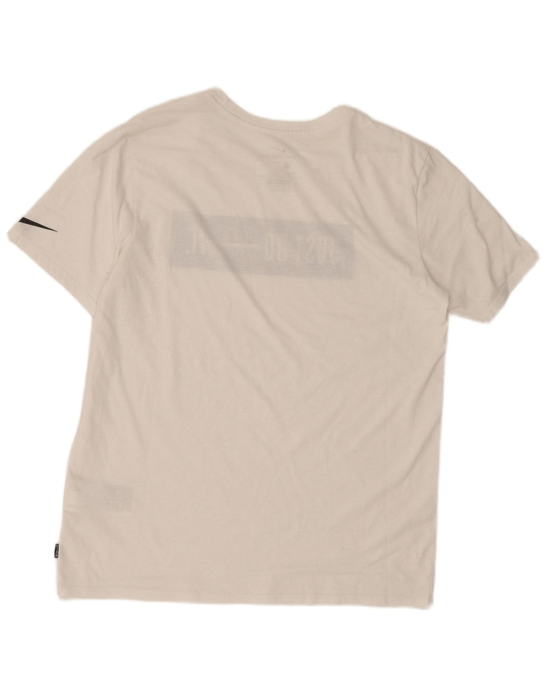 Nike Camiseta con gráfico de corte atlético para hombre Top poliéster blanco mediano