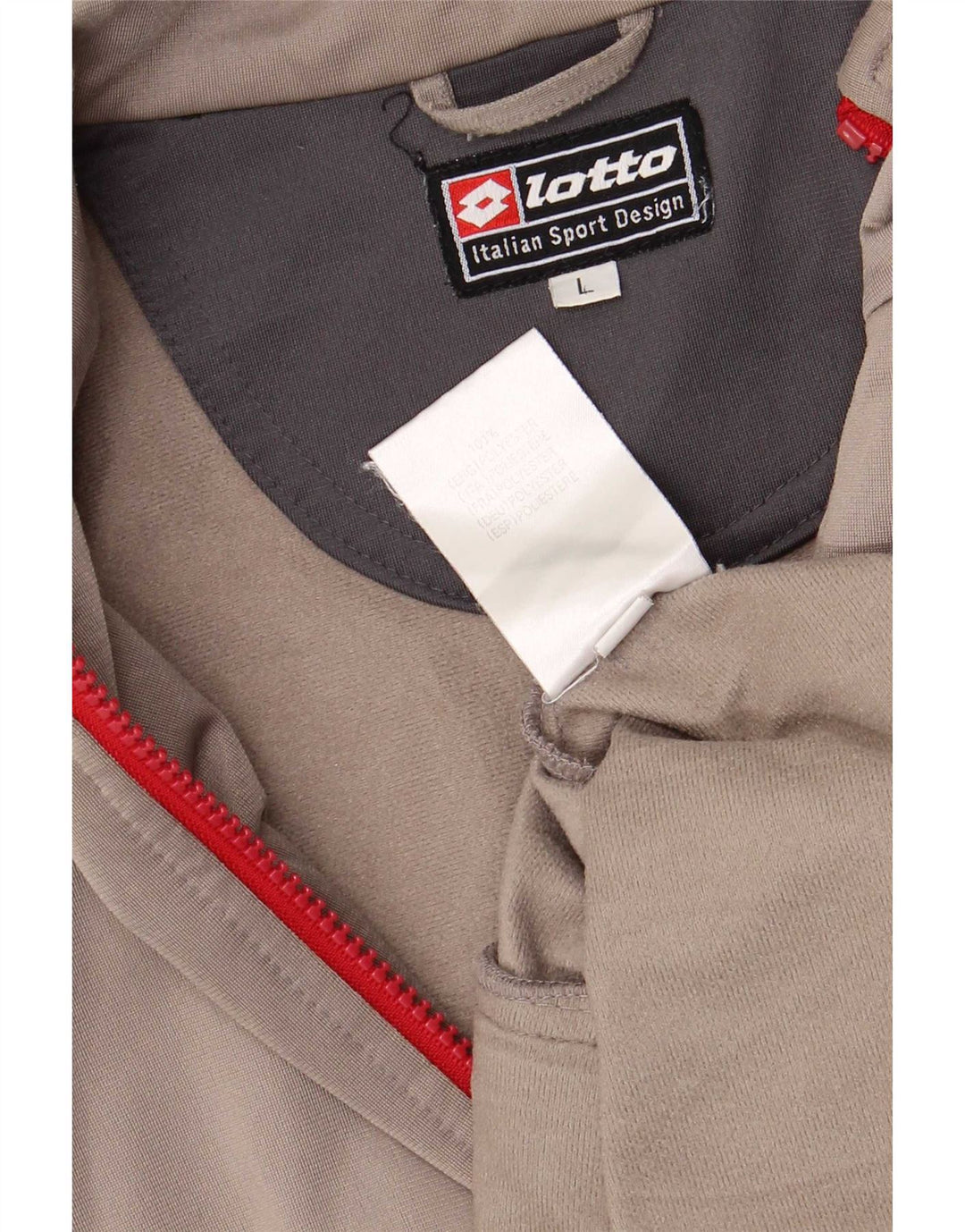 Lotto Hombres Regular Fit Chándal Top Chaqueta Grande Gris Poliéster Deportes