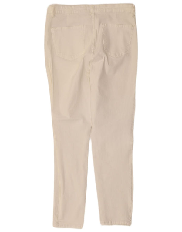 Zara Mujer Pantalones Casuales Slim EU 46 2XL W36 L28 Algodón Blanco