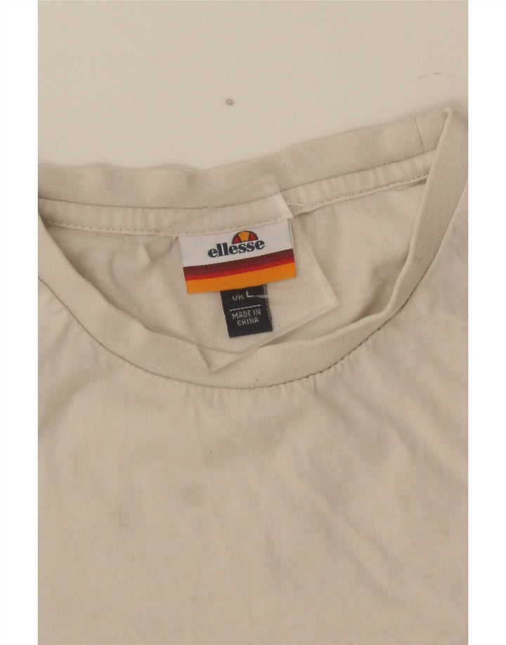 Ellesse - Camiseta gráfica para hombre, talla grande, color blanco