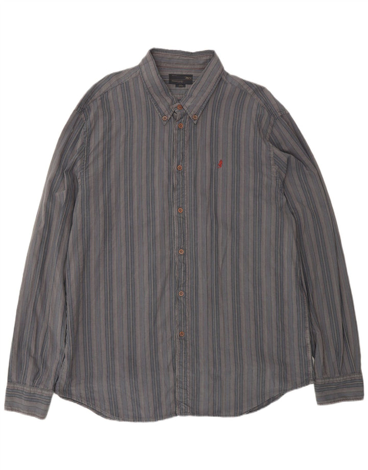Camisa Marlboro Classics Hombre 4XL Azul Rayas