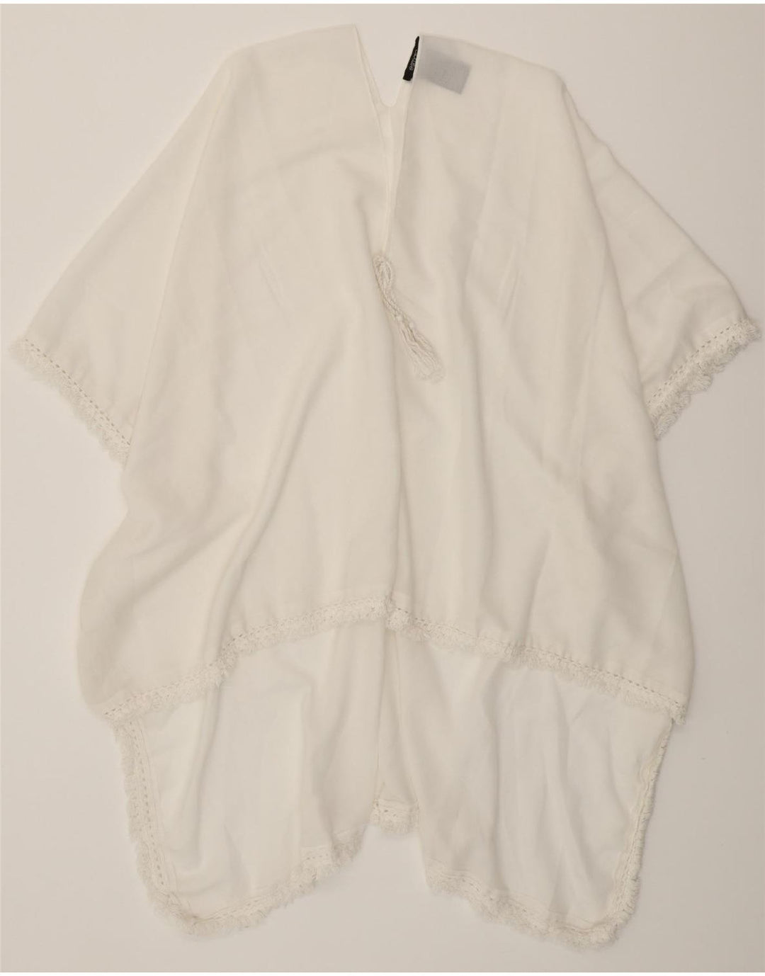 ESMARA Womens See Through Poncho Blouse Top One Size White Polyester Vintage Esmara and Second-Hand Esmara from Messina Hembry 