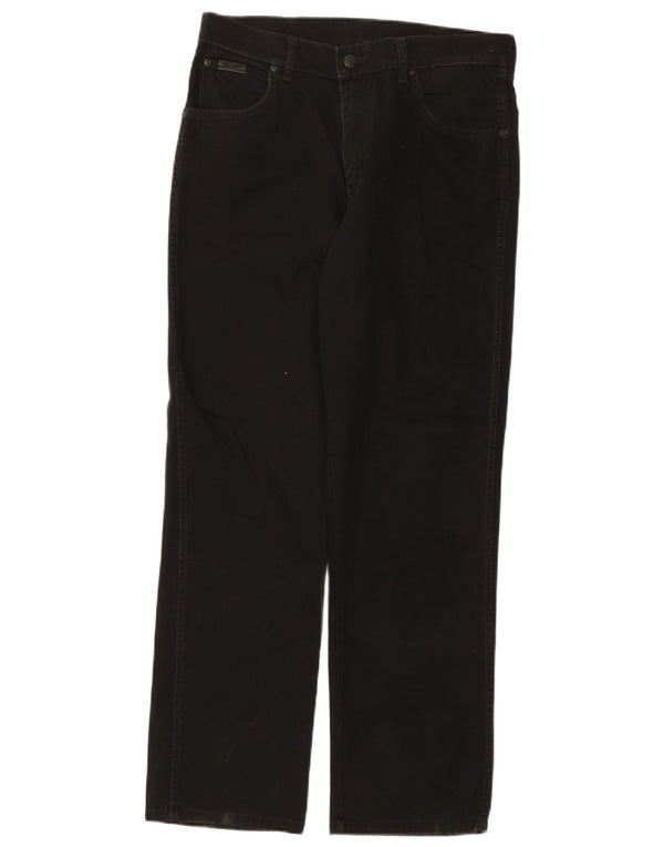 Wrangler Vaqueros rectos elásticos Texas para hombre W33 L30 Algodón negro