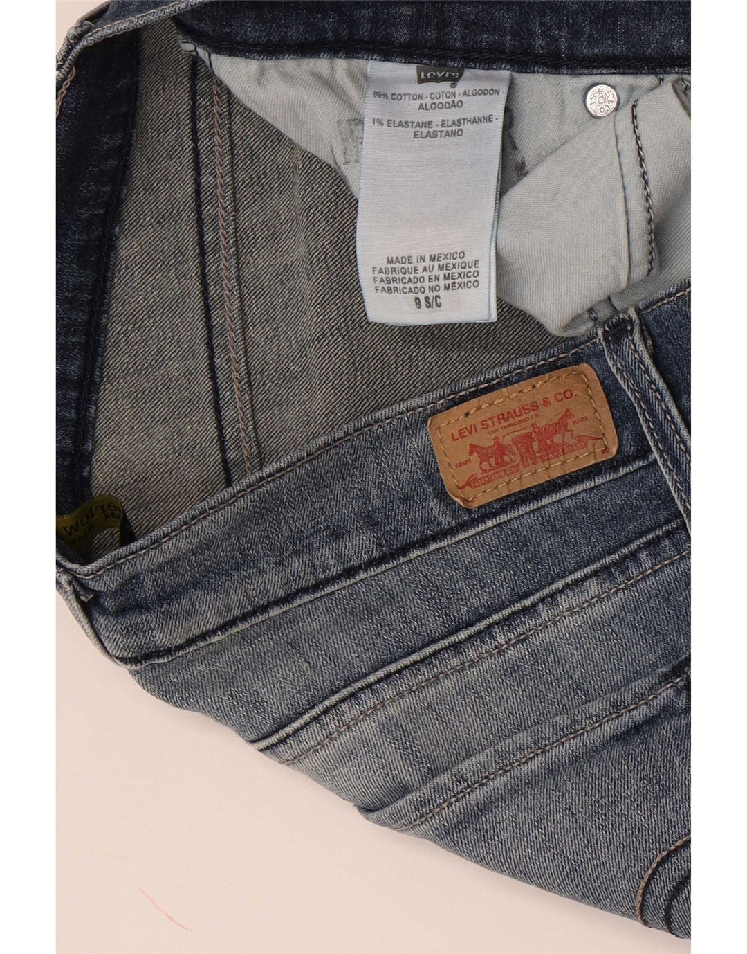 Levi's Jeans 524 Super Low Straight para Mujer US 9 Medium W30 L30 Algodón Azul