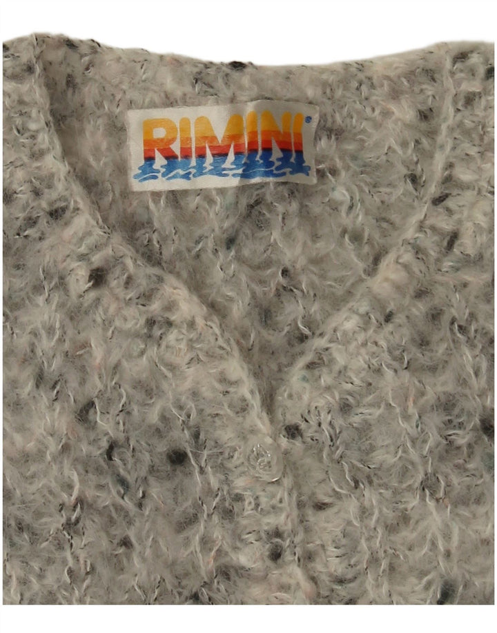 VINTAGE suéter cárdigan de gran tamaño para mujer Reino Unido 18 XL gris moteado