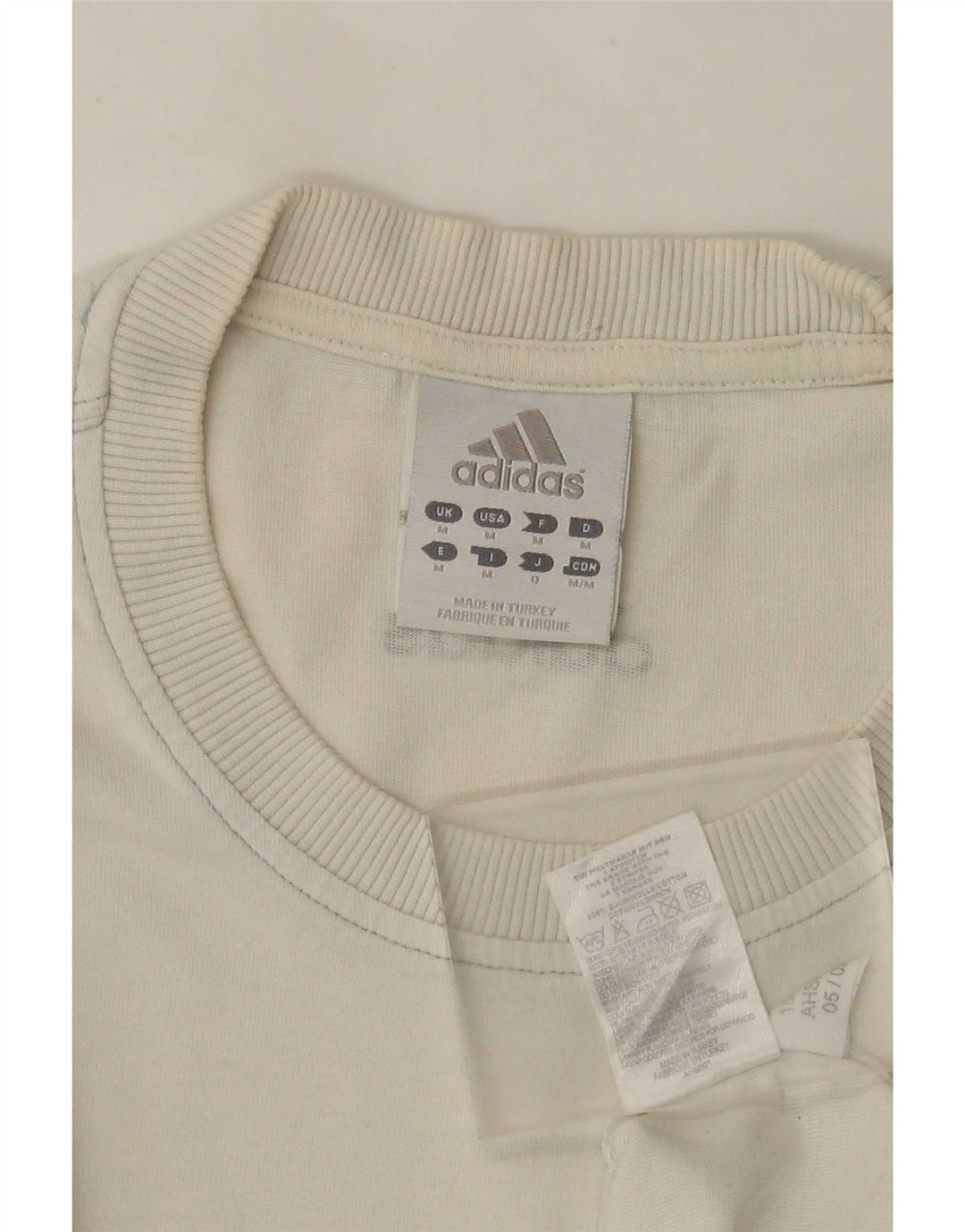 Adidas - Camiseta gráfica para hombre, talla mediana, algodón blanco