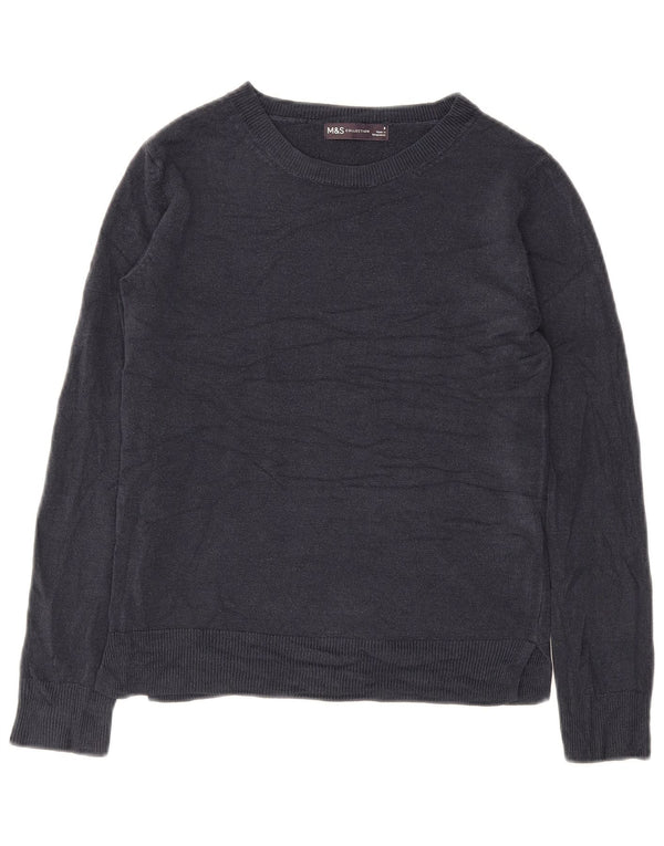 Marks & Spencer Jersey con Cuello Barco para Mujer UK 8 Small Azul Marino