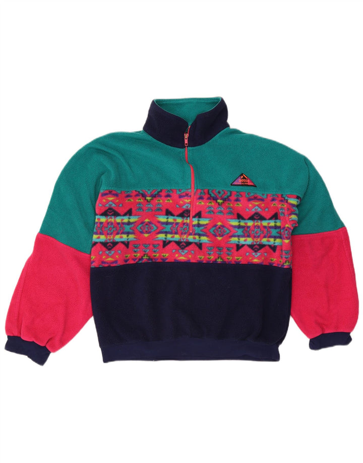 Aesse Hombre Polartec Jersey De Forro Polar Con Cremallera Y Cuello Medio Multicolor Geométrico