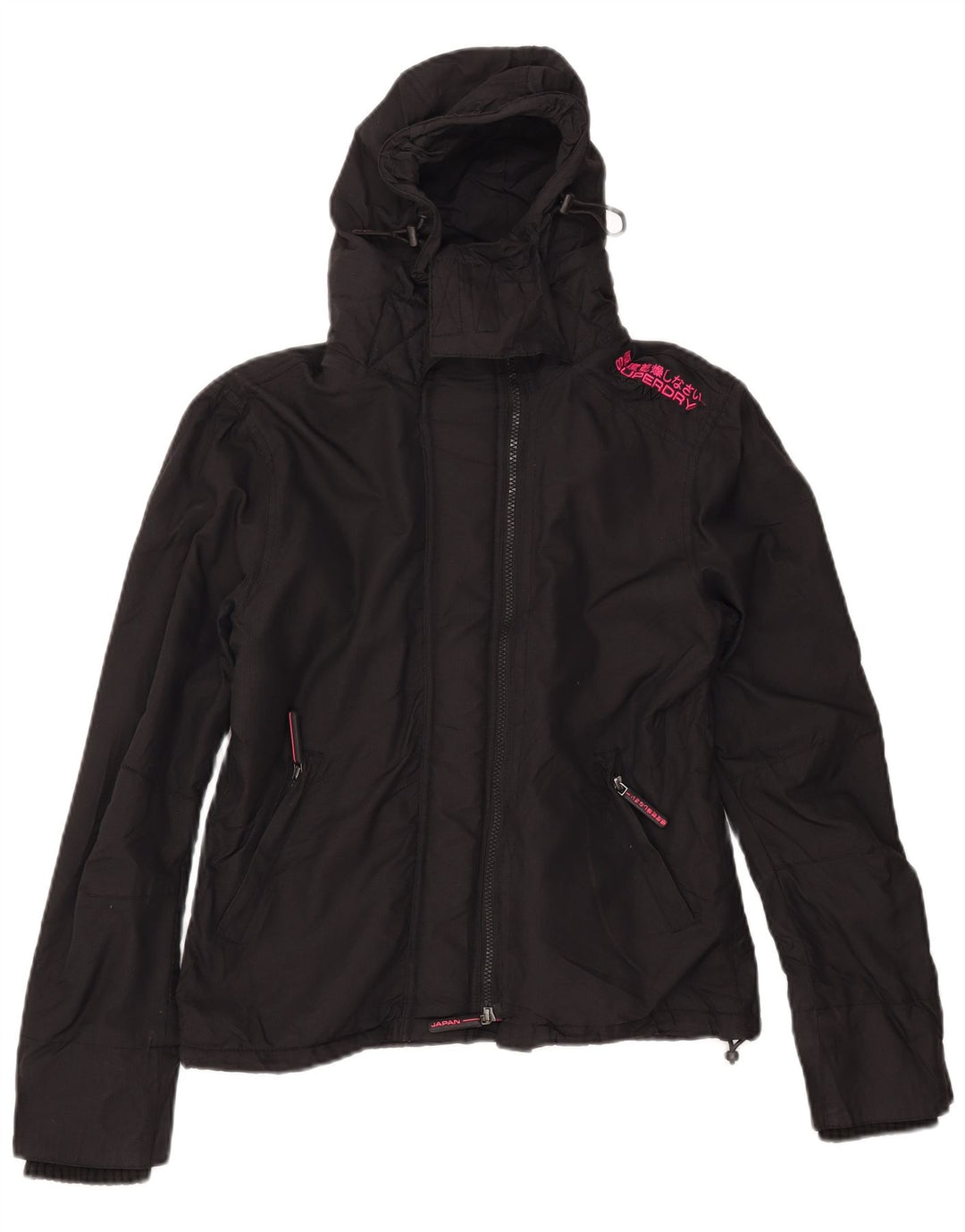 Superdry Chaqueta Cortavientos Con Capucha Para Mujer UK 44 Medium Black Nylon