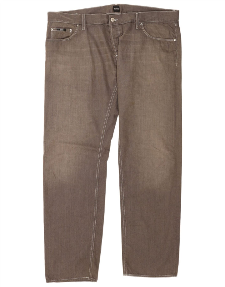 Vaqueros Hugo Boss Hombre Rectos W42 L34 Algodón Gris