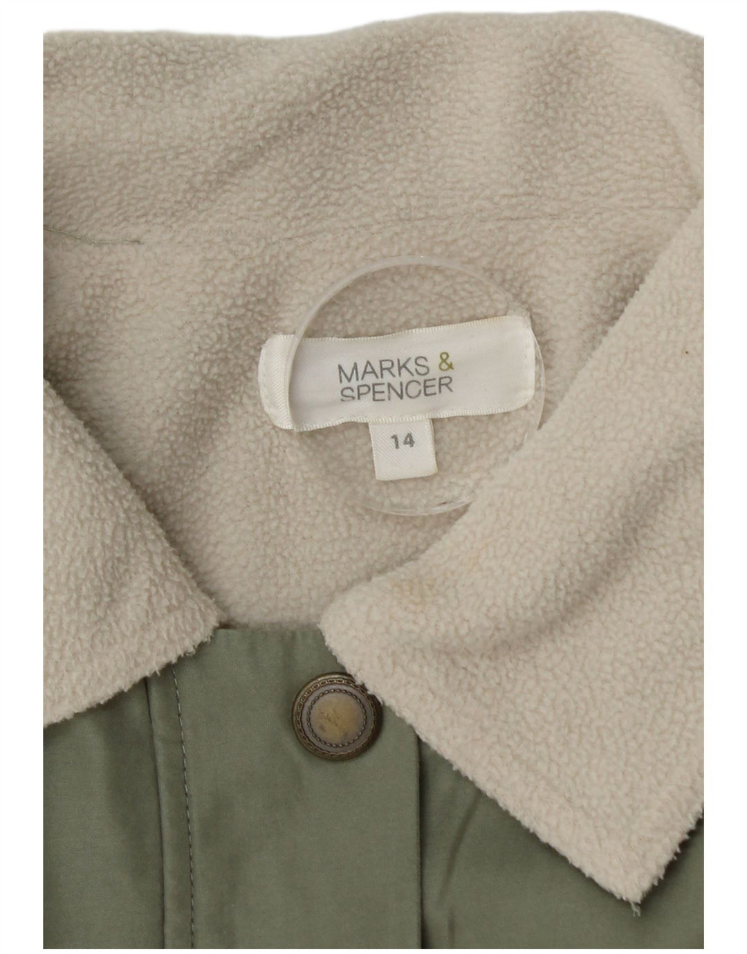 Marks & Spencer Chaqueta Parka Sherpa Extragrande para Mujer UK 40 Grande Verde