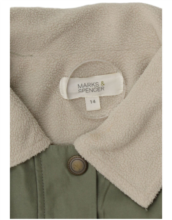 Marks & Spencer Chaqueta Parka Sherpa Extragrande para Mujer UK 40 Grande Verde