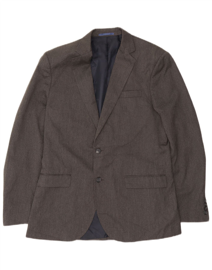 Marks & Spencer Chaqueta tipo blazer de 2 botones para hombre UK 40 Grande Gris Poliéster