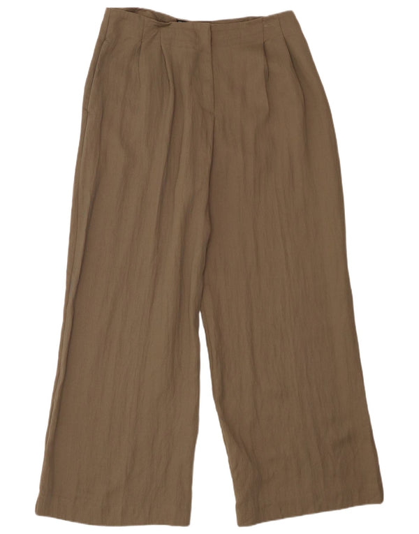 Zara Mujer Pantalones Casuales Pegged Grande W30 L30 Caqui Lyocell