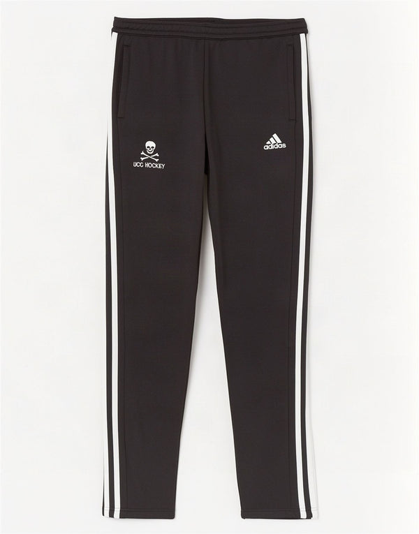 Adidas Mujer UCC Hockey Chándal Pantalones UK 8/10 Pequeño Negro Poliéster