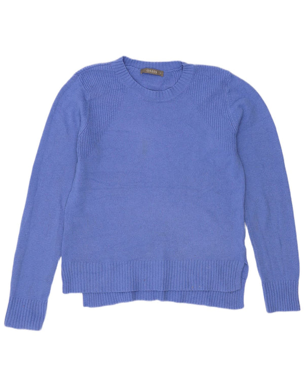Oasis Jersey de cuello redondo para mujer UK 44 Poliéster azul medio
