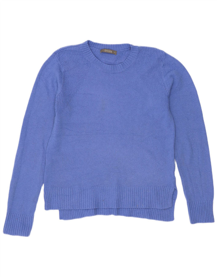 Oasis Jersey de cuello redondo para mujer UK 44 Poliéster azul medio