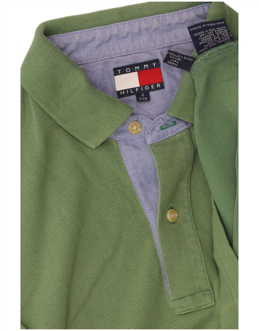 TOMMY HILFIGER Polo para hombre Small Green Cotton