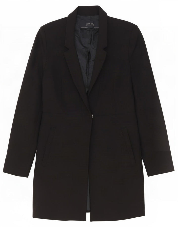 Zara Mujer Abrigo UK 6 XS Negro Poliéster
