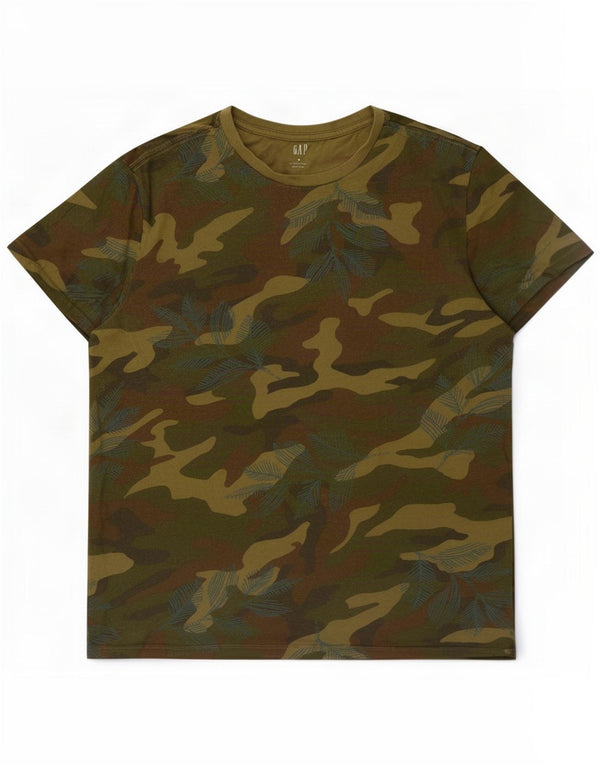 Camiseta Gap Hombre Top Medium Khaki Camuflaje Algodón