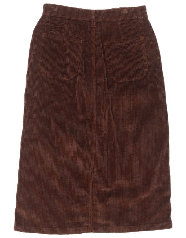 Falda de pana de cintura alta para mujer de Fat Face UK 8 Small W28 Algodón marrón