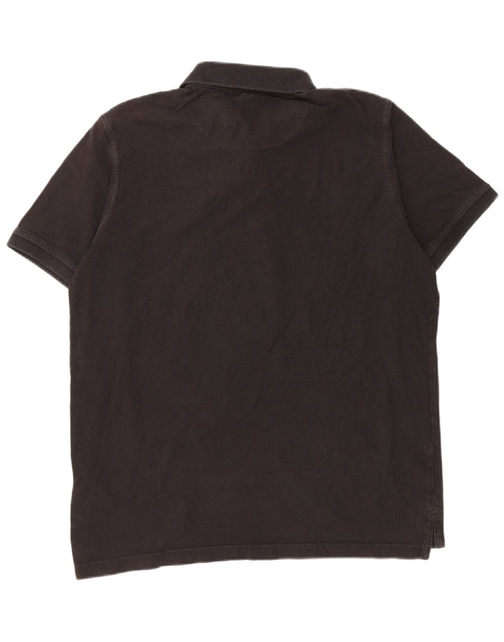Pierre Cardin Polo de corte regular para hombre de algodón negro mediano