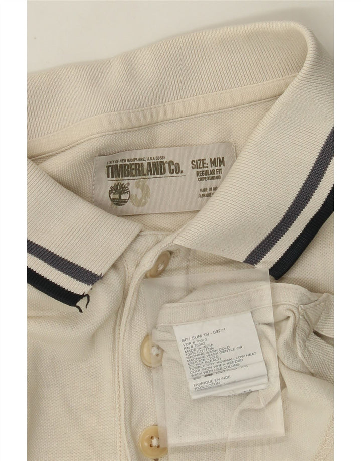 Timberland Polo Regular Fit para Hombre Algodón Blanco Roto Mediano