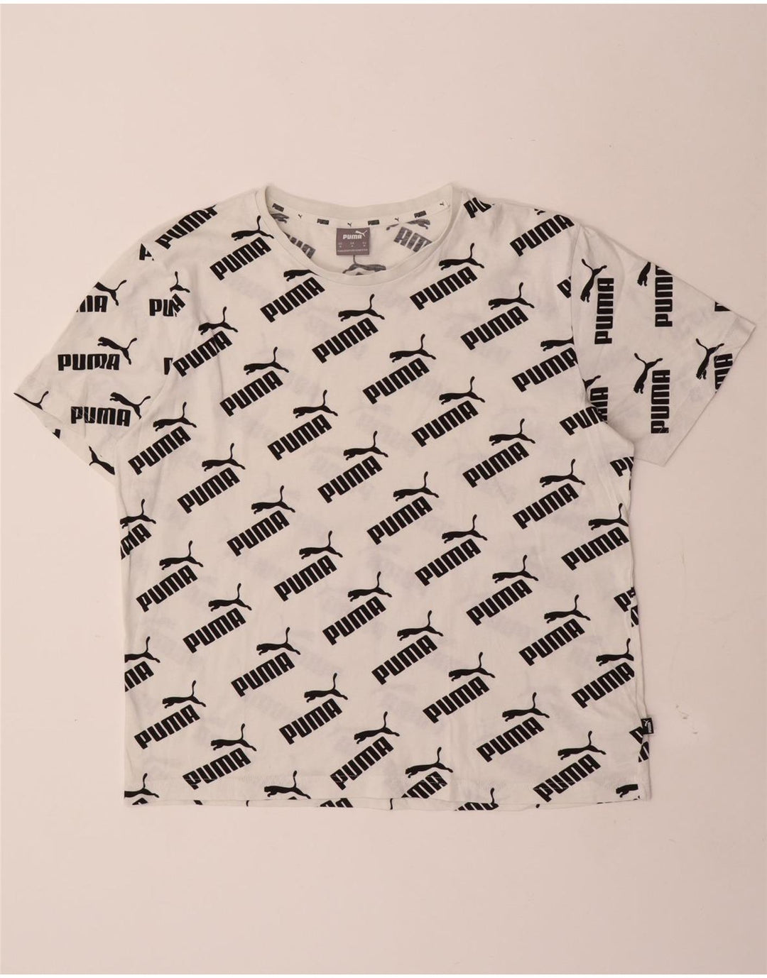 Puma Camiseta gráfica para hombre Top Medium White Cotton