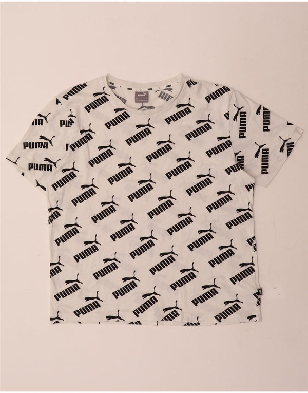 Puma Camiseta gráfica para hombre Top Medium White Cotton