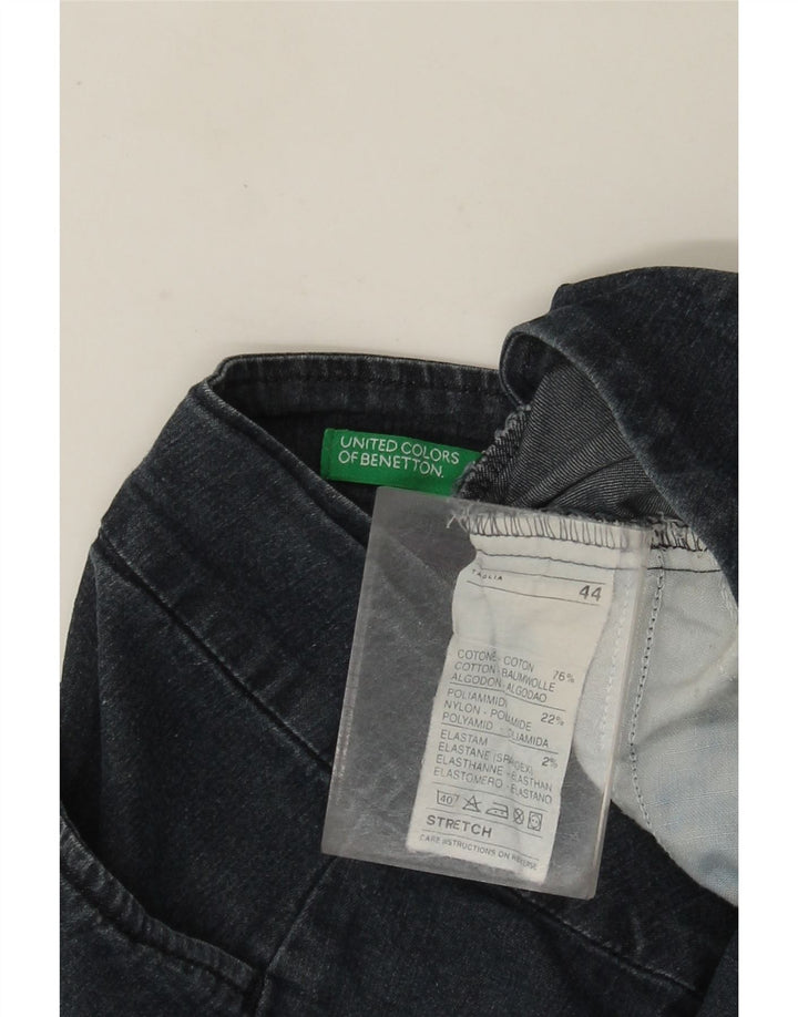 Falda Vaquera Benetton IT 44 Medium W28 Azul Marino Algodón