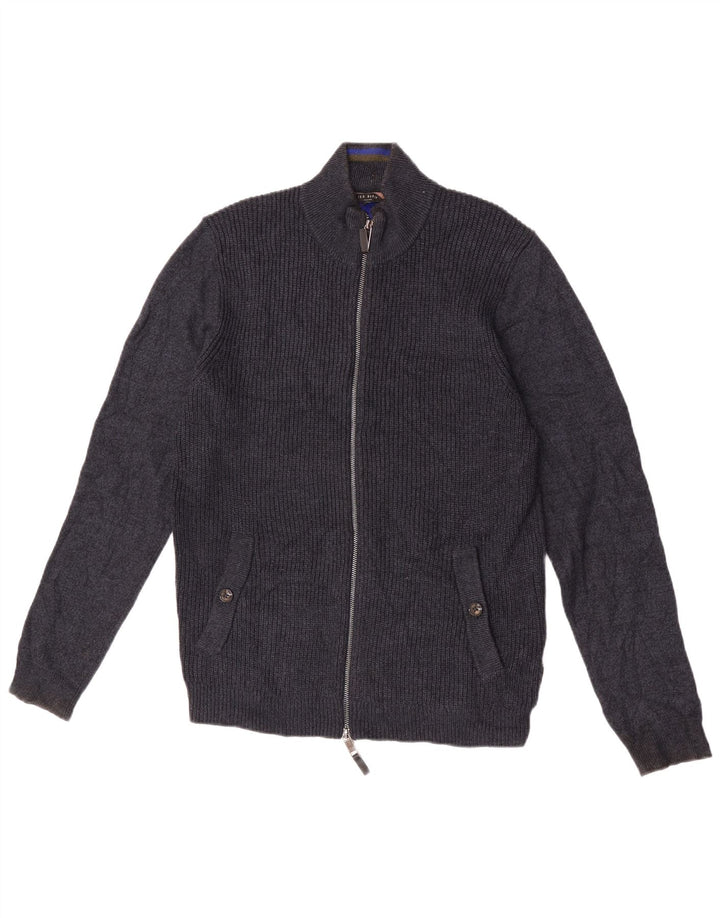 Ted Baker - Cárdigan para hombre, talla 3, poliéster azul marino mediano