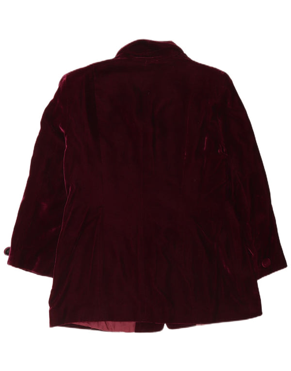 Luisa Spagnoli Chaqueta Blazer de Terciopelo con 4 Botones para Mujer UK 44 Medium Borgoña