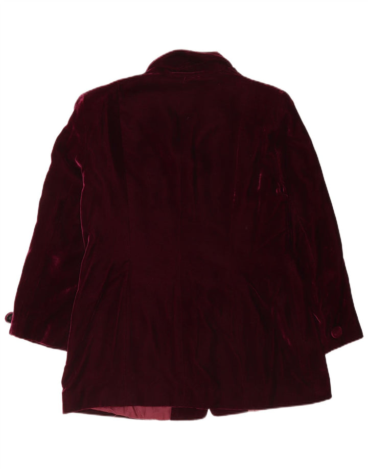 Luisa Spagnoli Chaqueta Blazer de Terciopelo con 4 Botones para Mujer UK 44 Medium Borgoña