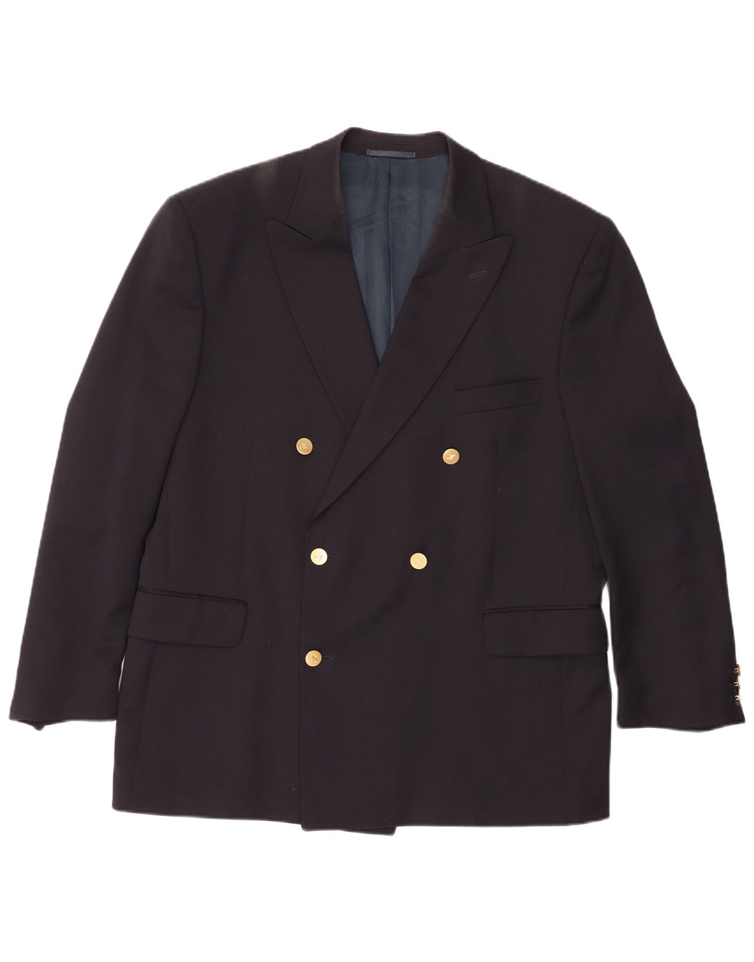 Jaeger Chaqueta tipo blazer con doble botonadura para hombre IT 54 2XL Lana azul marino