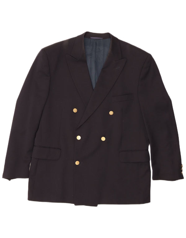 Jaeger Chaqueta tipo blazer con doble botonadura para hombre IT 54 2XL Lana azul marino